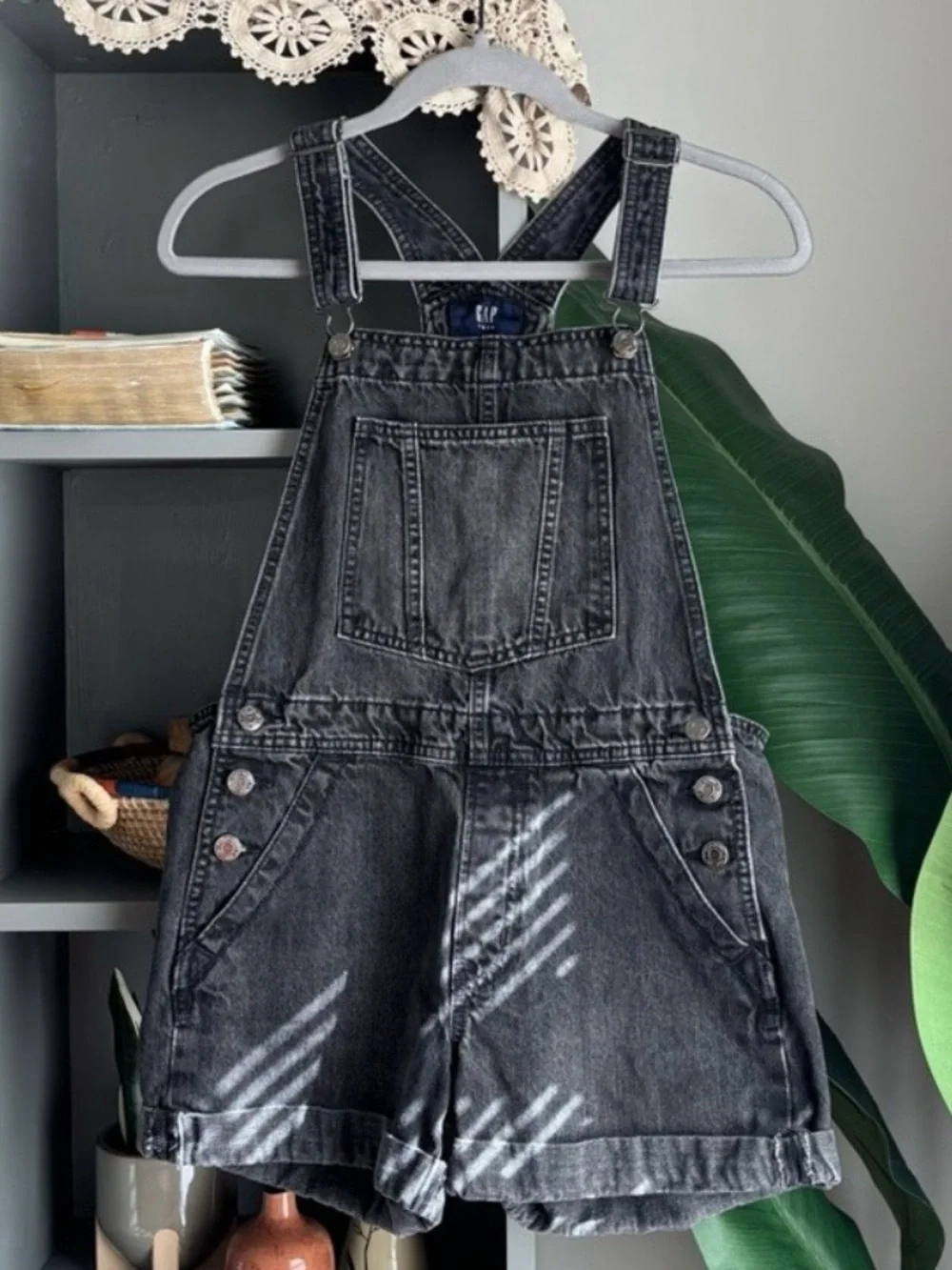 gap black denim overall shorts for girls